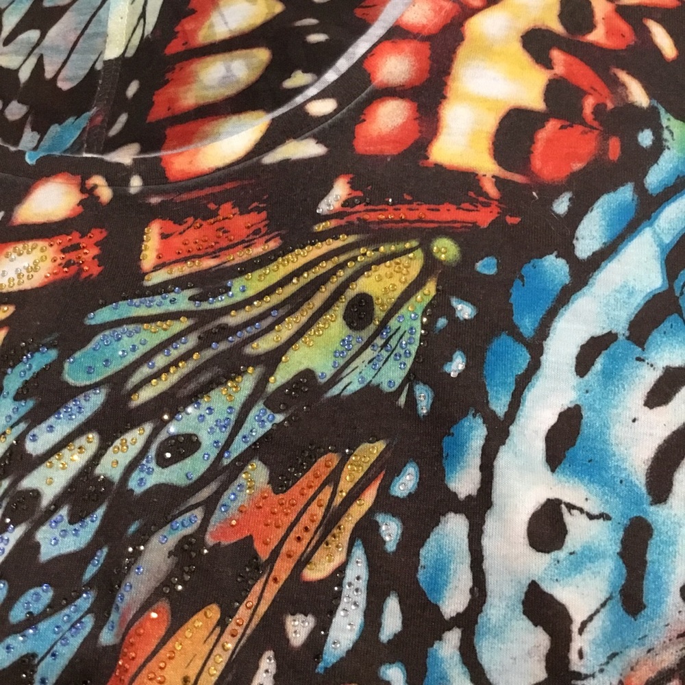 Chico’s Multicolored Rhinestone Sparkling Butterf… - image 2